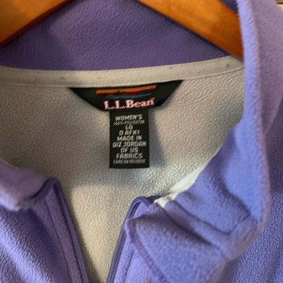 LL Bean Jacket Womens Full Zip Fleece Mock Neck Outdoor Lilac Size: Large - Picture 4 of 7